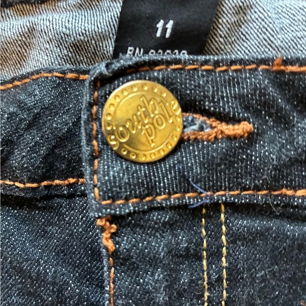 Y2K Southpole Women’s Dark Wash Bootcut Jeans Size 11 Low Rise Streetwear Denim - Picture 6 of 15